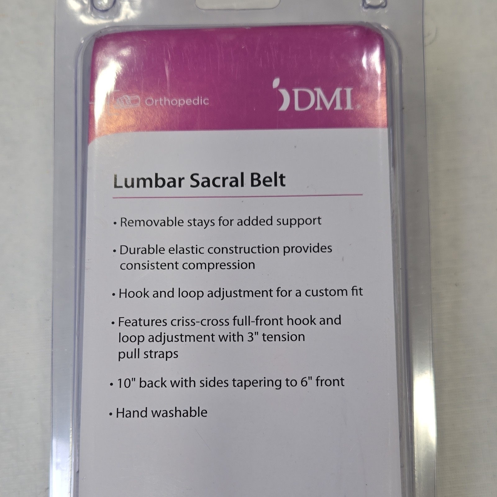 DMI Lumbar Sacral Belt Back Support Compression Adjustable 42″-54″ White