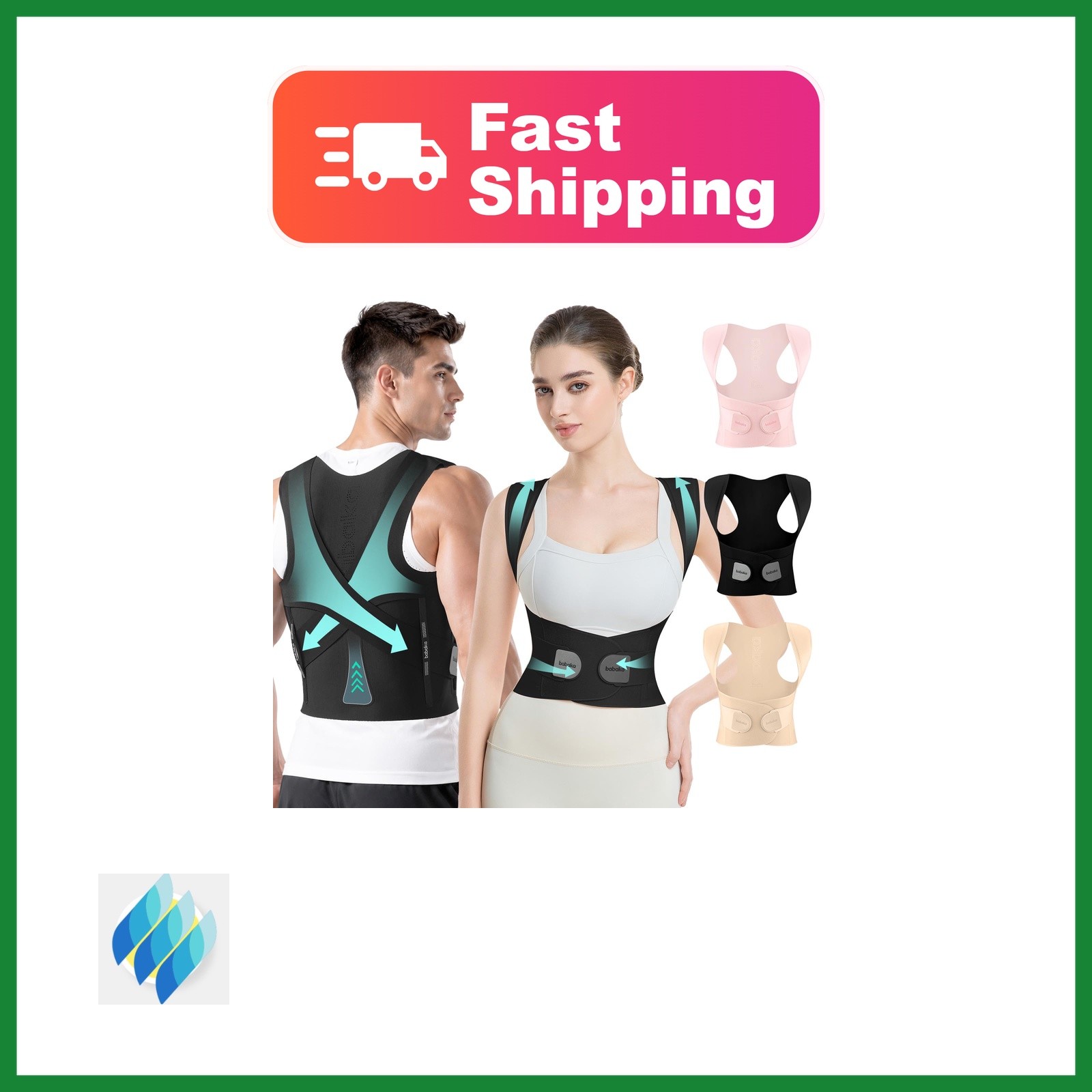 babaka Posture Corrector Black Large