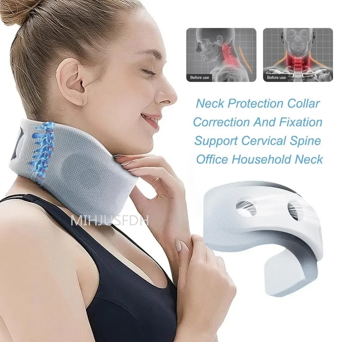 Adjustable Neck Brace Support Wrap Soft Foam Cervical Collar Neck Pain Relief