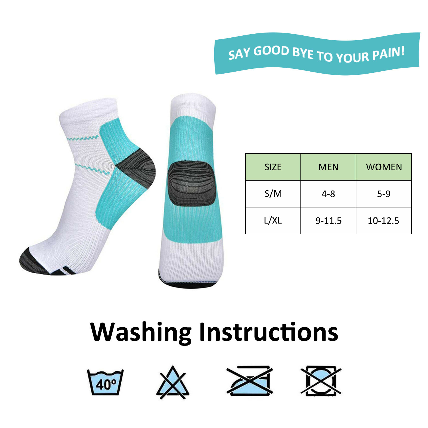 Compression Socks Ankle Support Sleeves Brace Foot Pain Relief Plantar Fasciitis