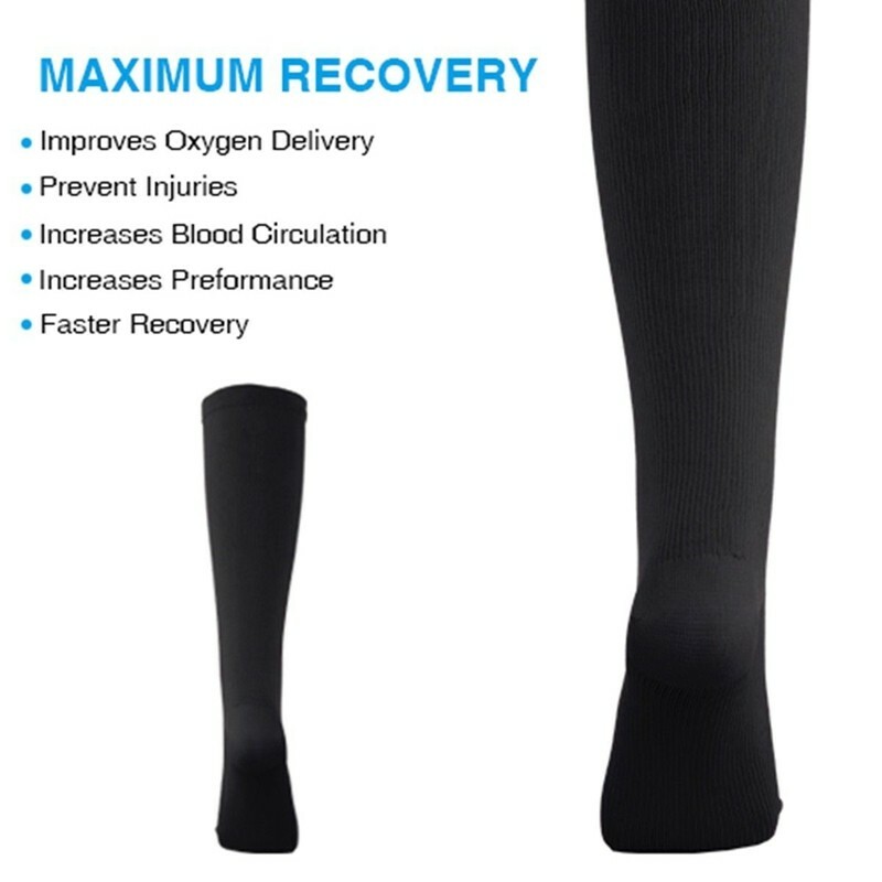 6 Pair Men’s Compression Dress Socks 20-30 mmHg Knee High Medical Pressure Socks