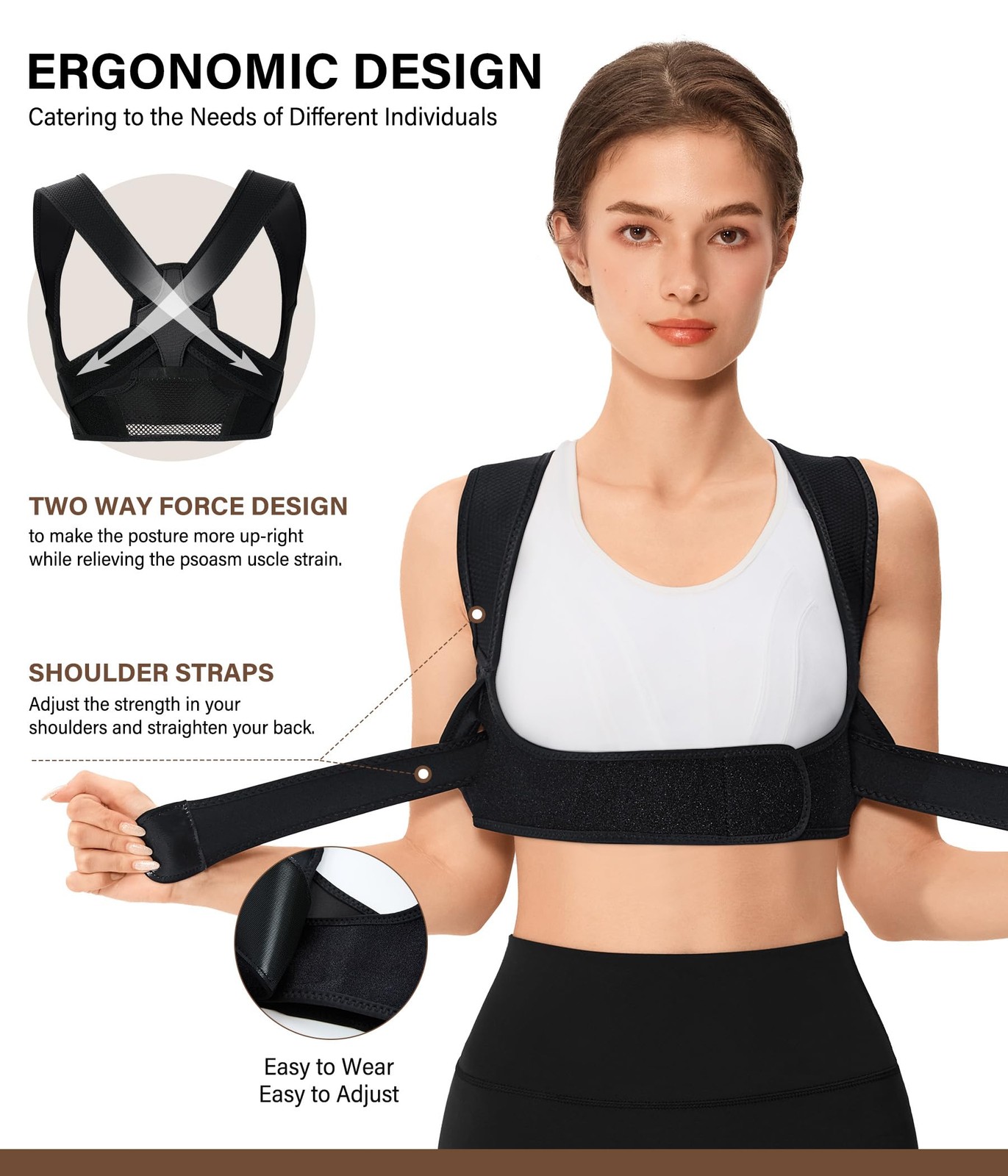 URSEXYLY Posture Corrector for Women Breathable Back Brace For 2XL/3XL, Black