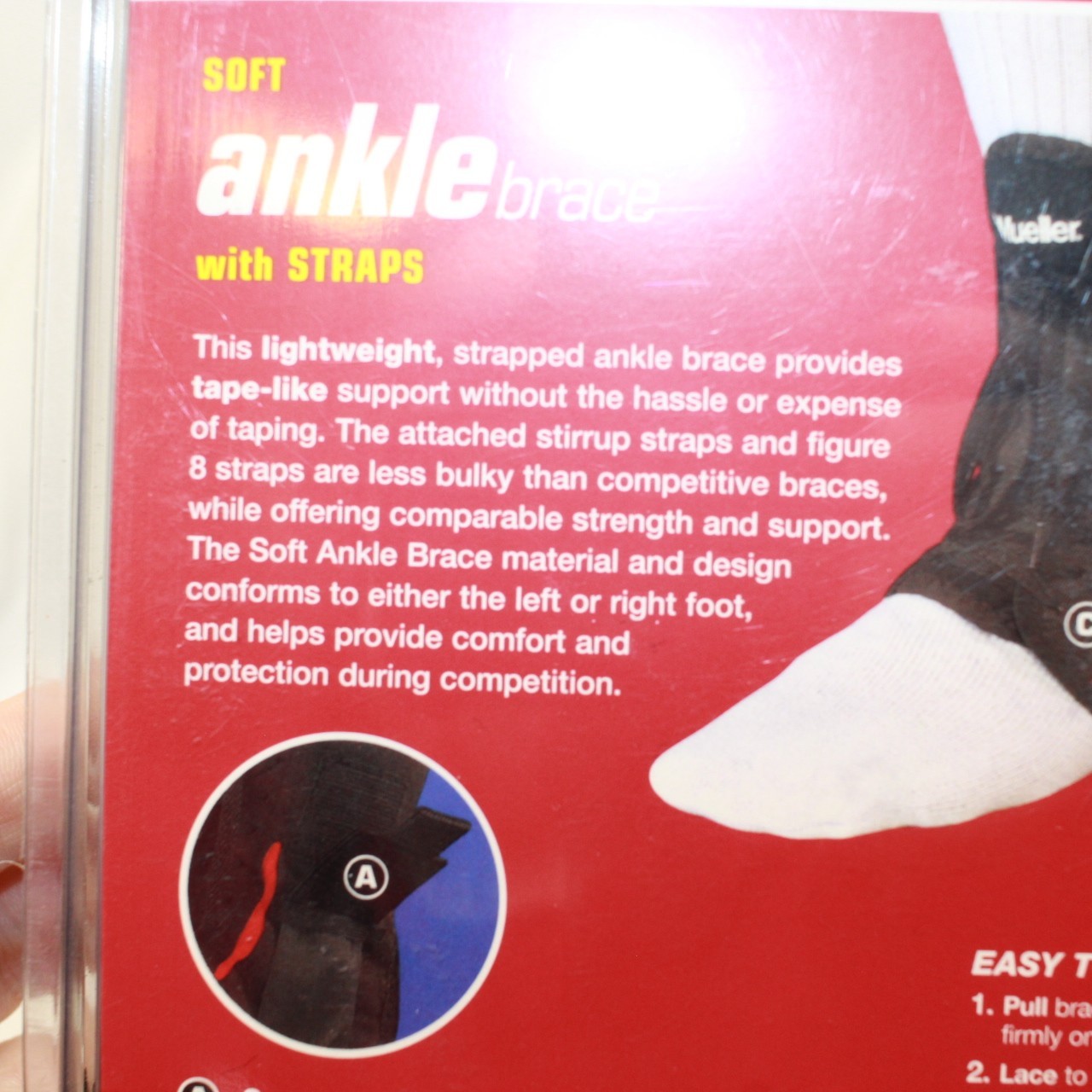 Mueller Size LARGE Soft Ankle Brace With Straps – 213LG – NIB – 1 Brace RT or LT