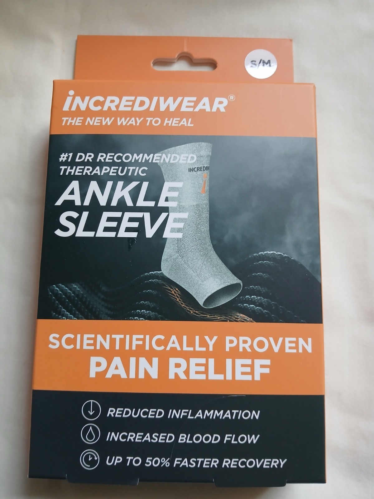 Incrediwear Ankle Sleeve Support -Small/Medium NEW