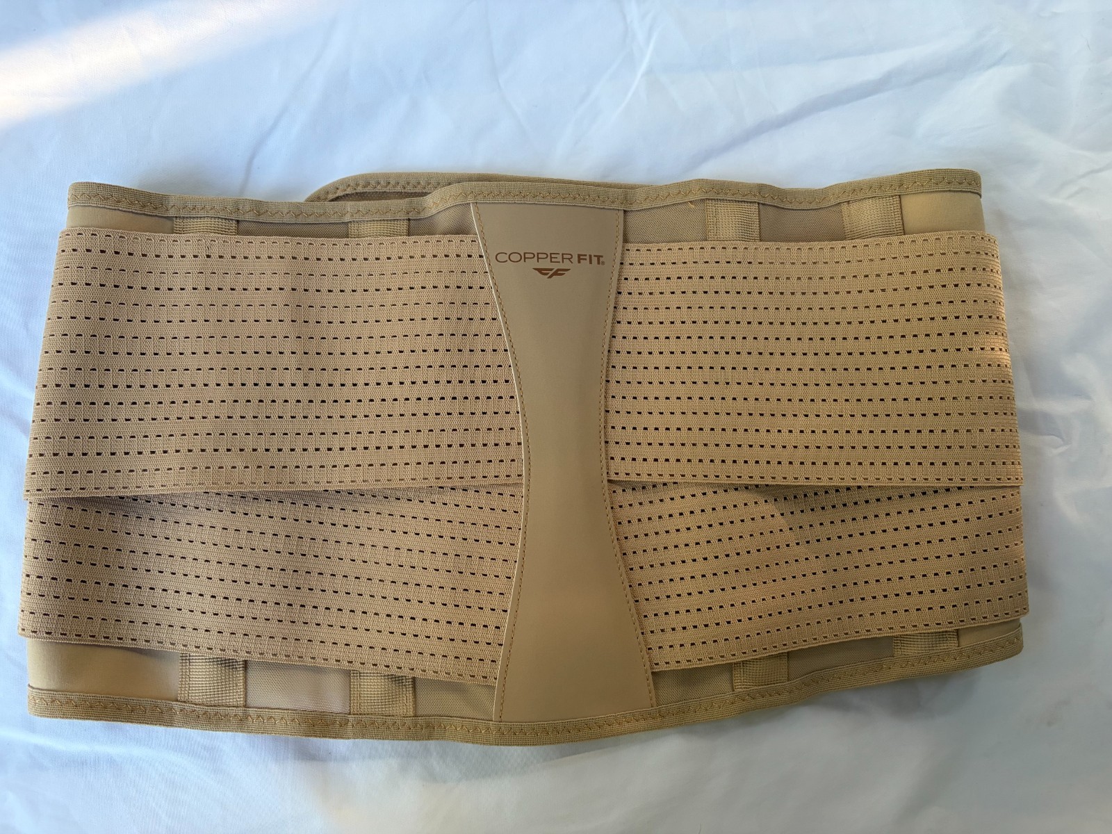 Copper Fit Targeted Compression Back Support Brace Large 42-44 Beige Adjustable