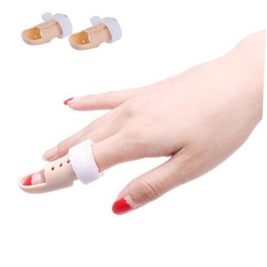 [2 Piece] Plastic Mallet Dip Finger Support Brace Splint Joint Size2