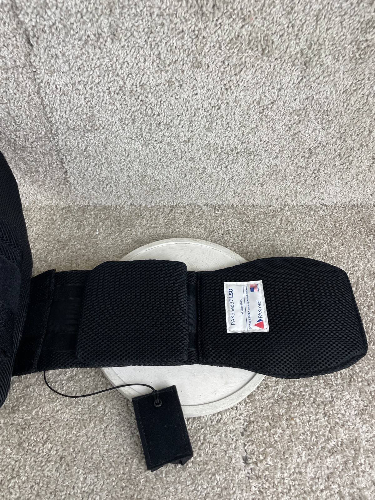 PAKMed Back Brace PAKone 637 LSO Model 10037 Standard USA Black