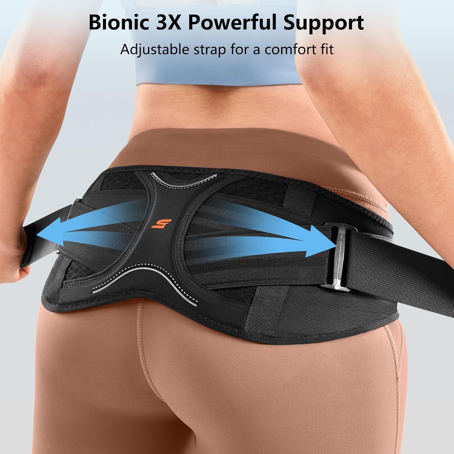 SueStar Sacroiliac Belt with Removable 3D XL (Hip Size39.4-45.3）, Grey