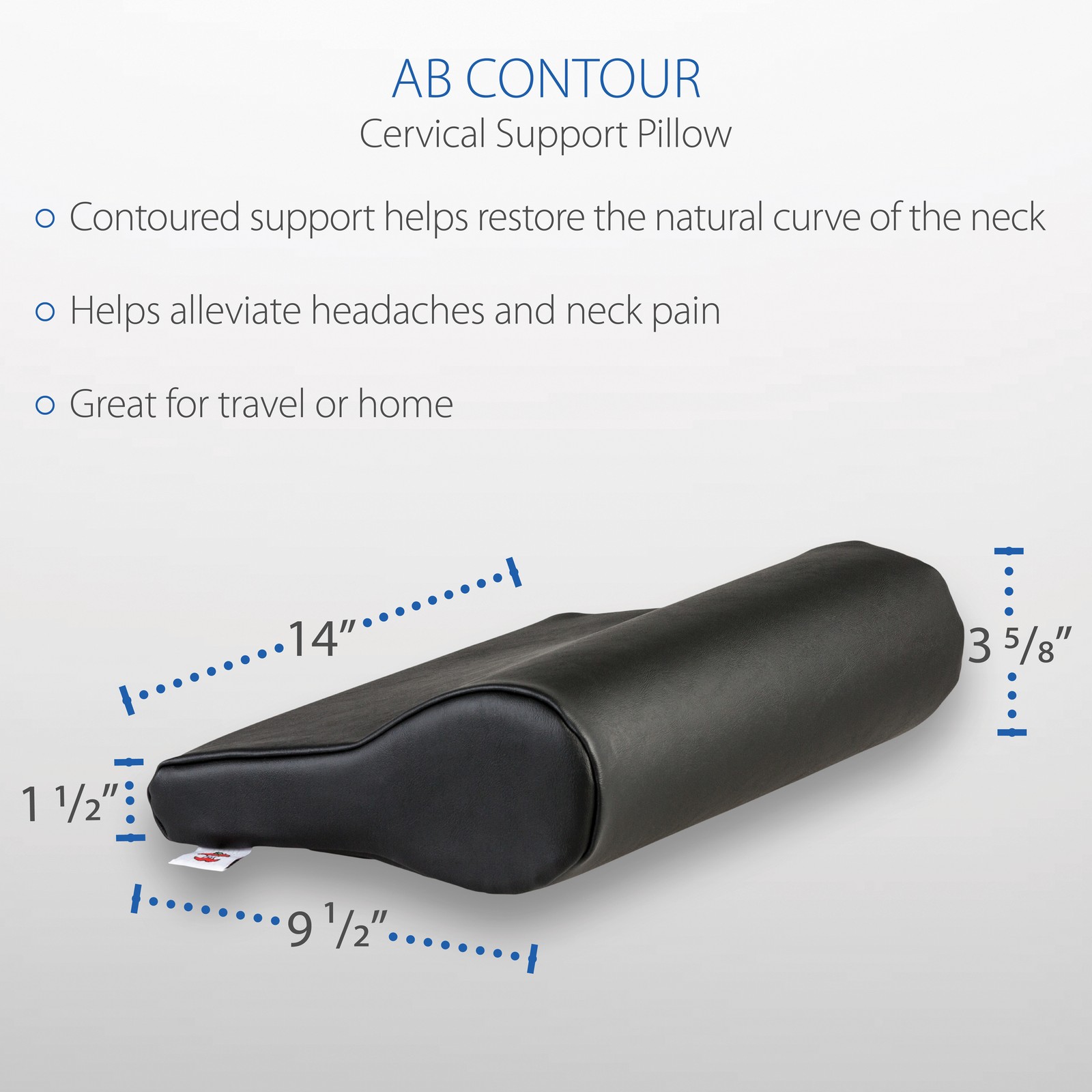Core Products Compact Vinyl AB Contour Neck Head Pillow Helps Relieve Spasms