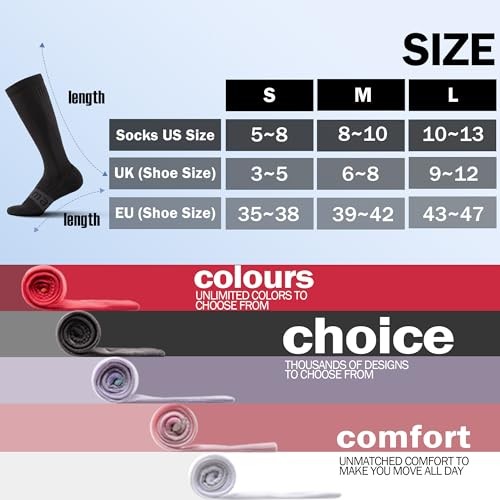 Coolmax Cooling Compression Socks for Women 2 Pairs Knee 8-10 2 Pack-black