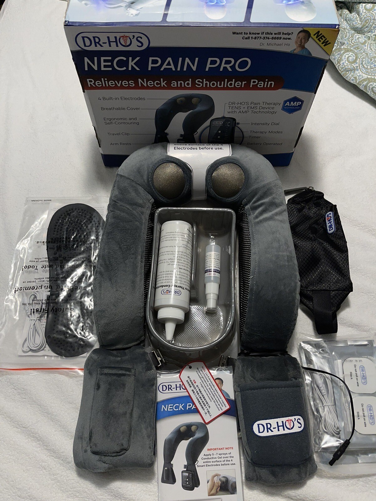 NEW DR-HO’S NTP Neck Pain Pro Therapy TENS NO EMS Machine +4 Electrode Body Pads