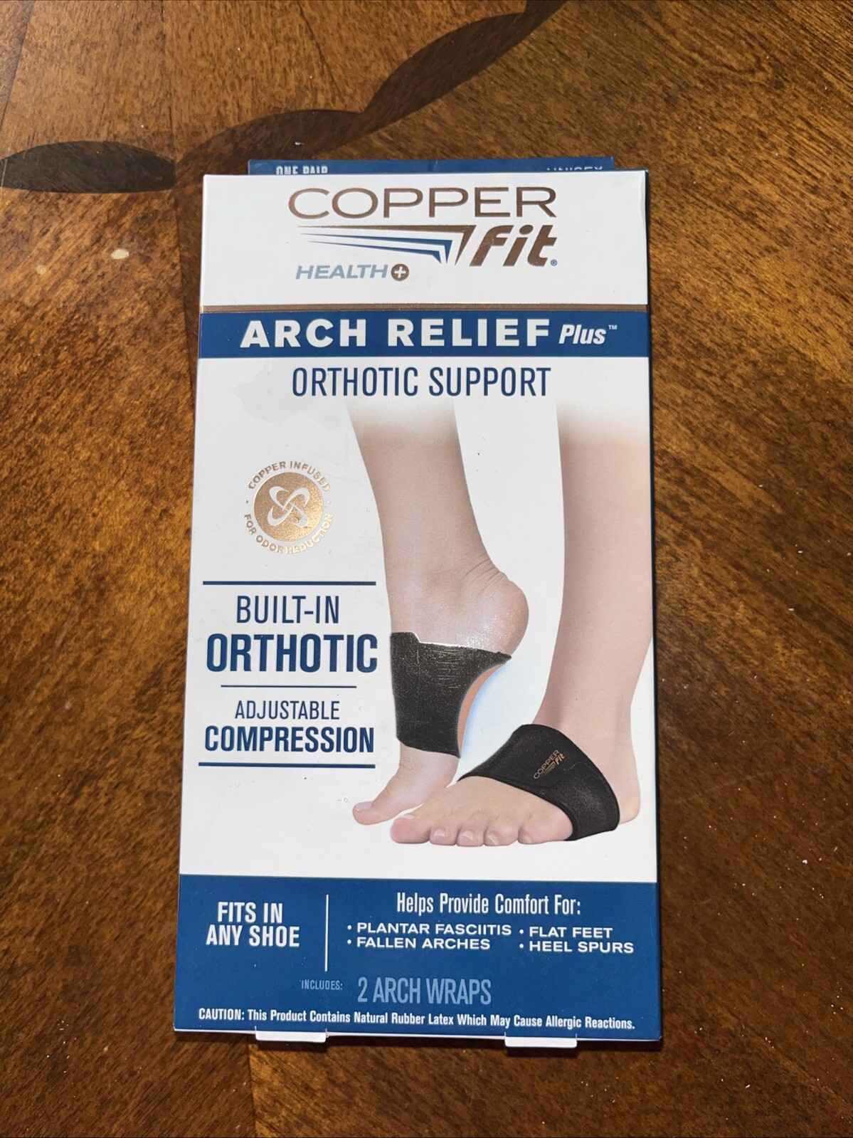 Copper Fit Health Unisex Arch Relief Plus with Built-In Orthotic Support – Black