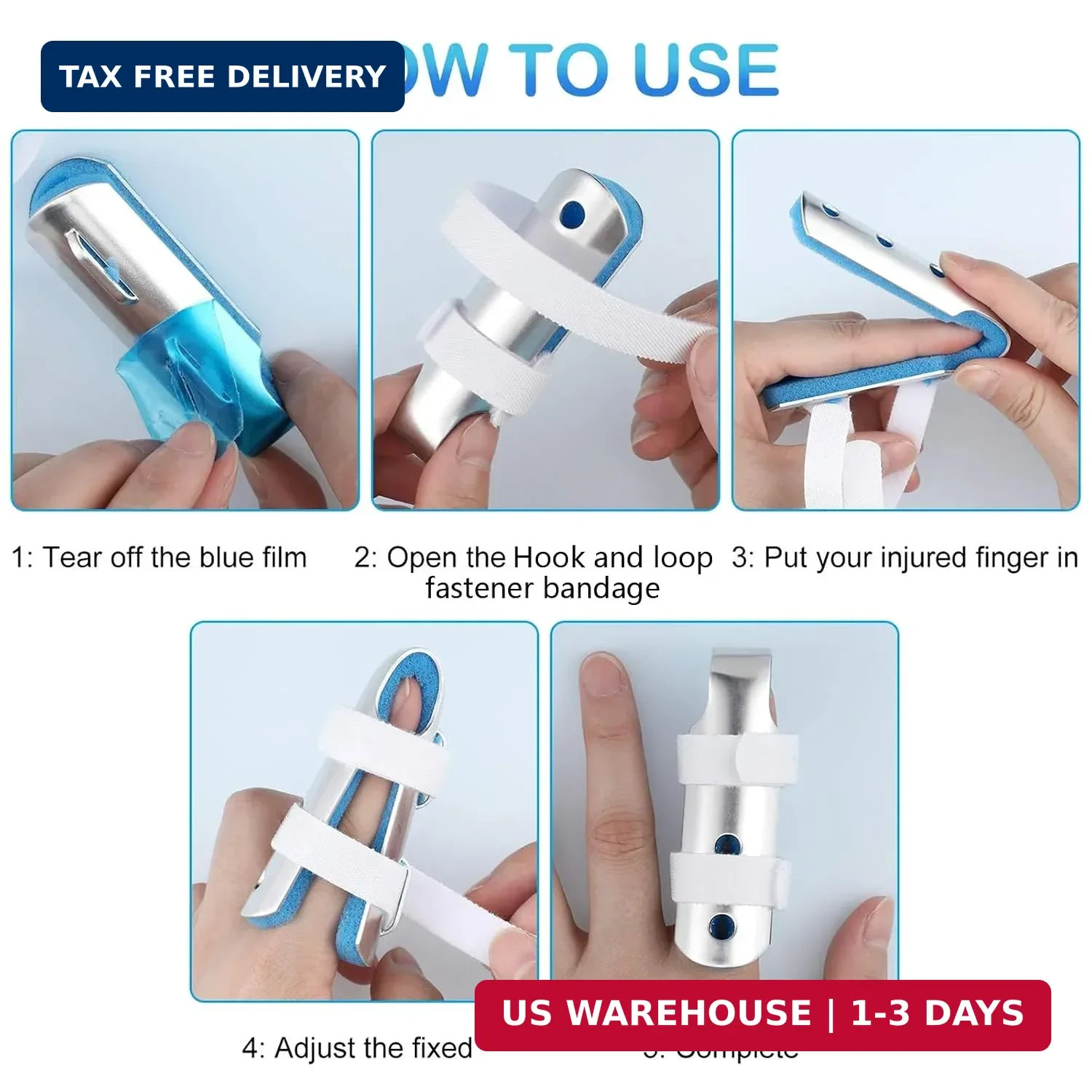10 Pieces Finger Splints Metal Padded Support Finger Stabilizer with Soft Foa…