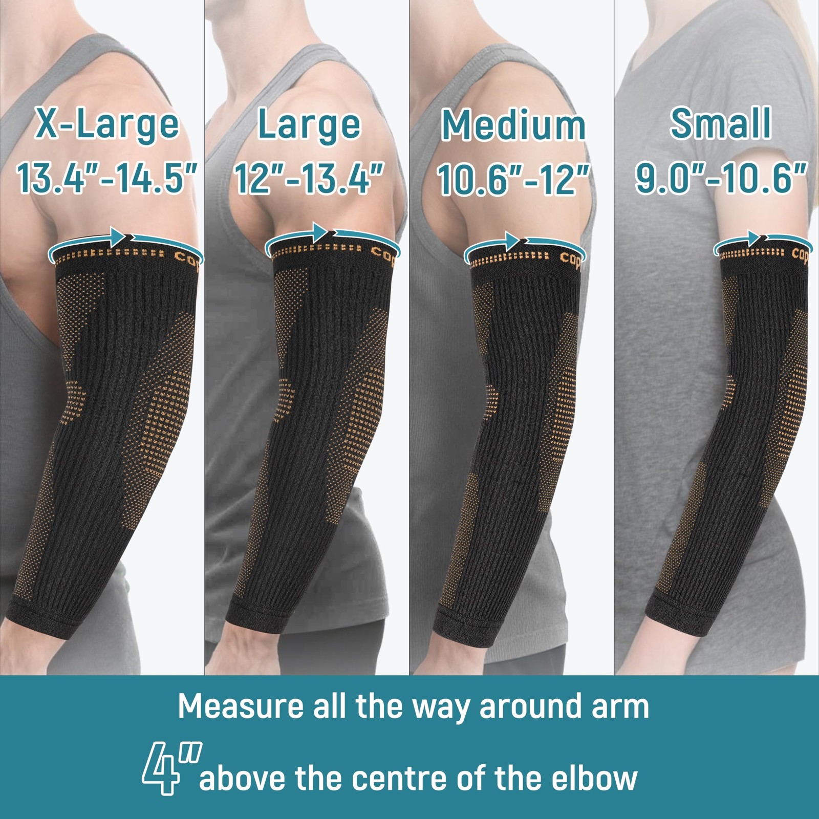 Copper Elbow Compression Sleeve – Tennis & Golfers Elbow Support Brace, Exten…