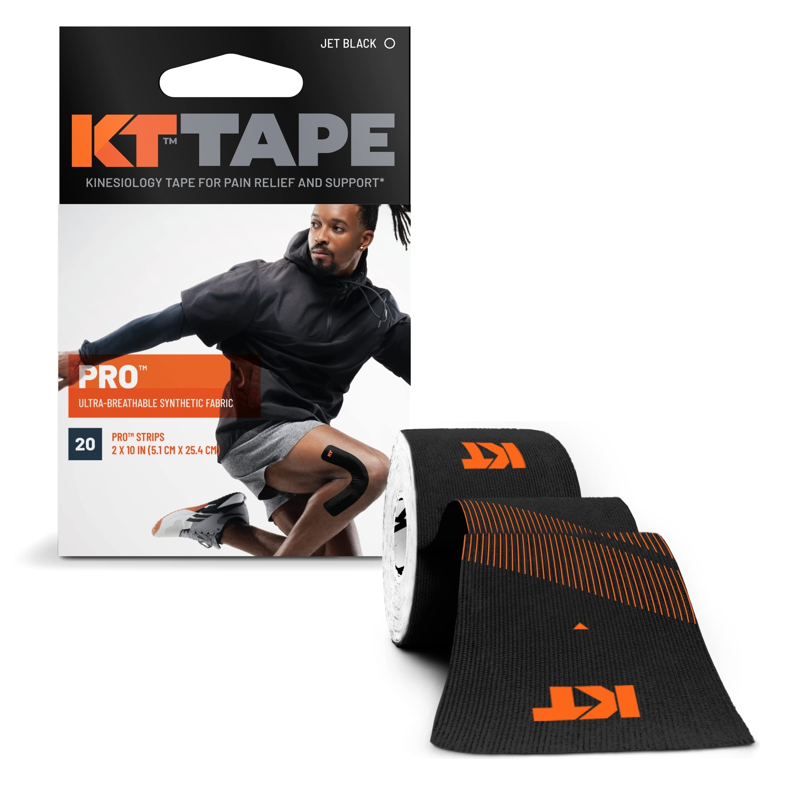 KT Tape Original Pro Athletic Support 20 Precut 10 Inch Strips for Pain Relief