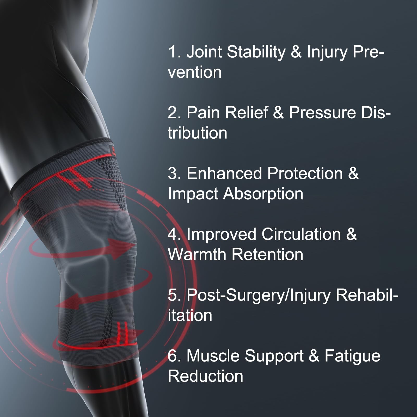Kuangmi Knee Braces Support for Joint Pain Relief, Arthritis, Meniscus Tear a…