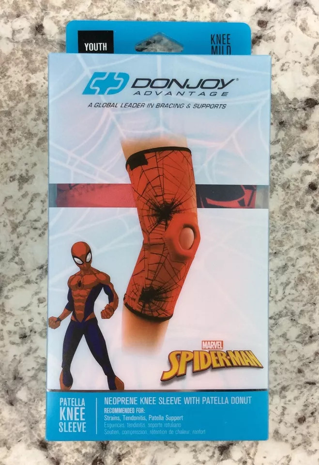 DonJoy Marvel Avengers Spider-Man Youth Neoprene Knee Sleeve Patella Donut