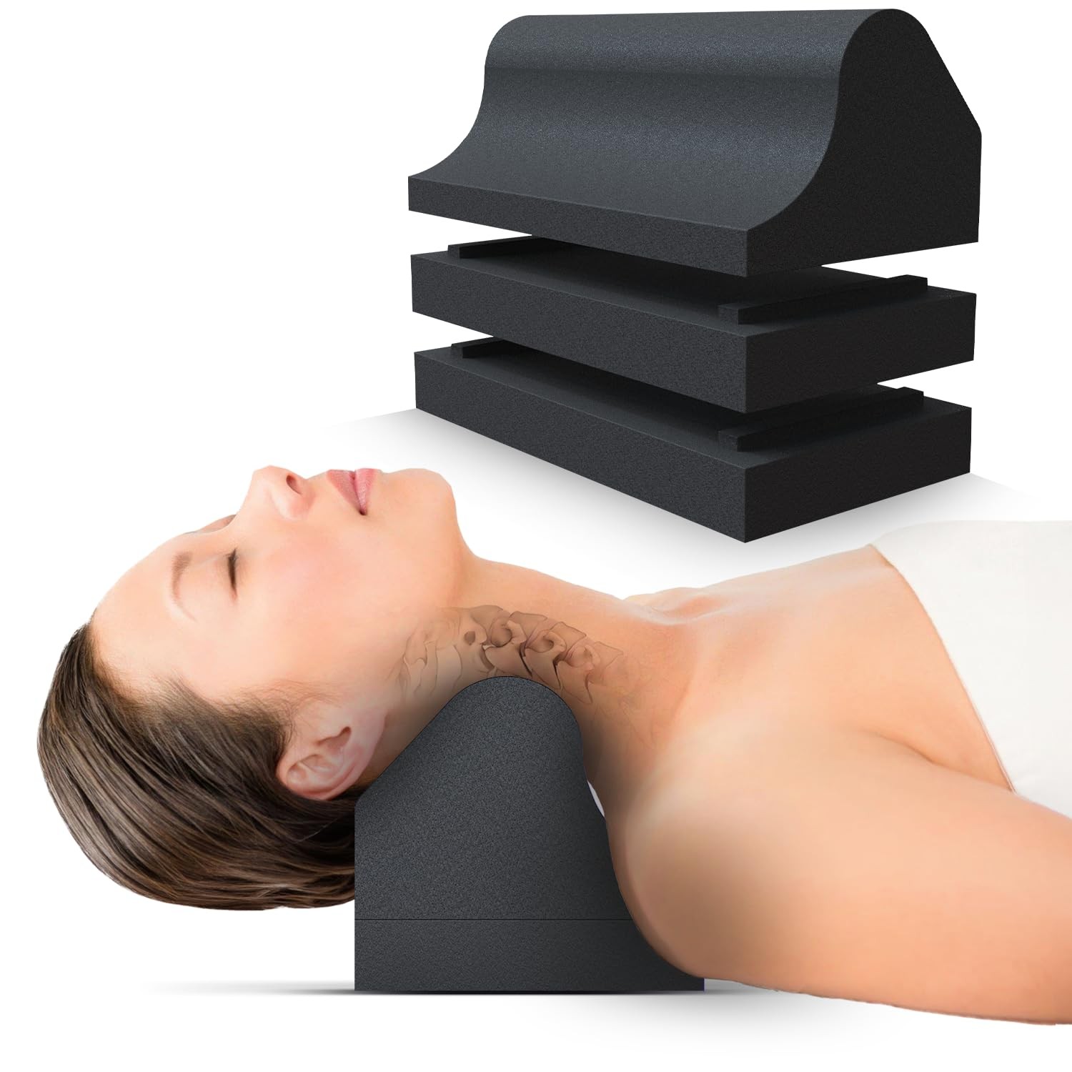 Cervical Traction Orthotic Chiropractic Neck Alignment Device for Spinal Curv…