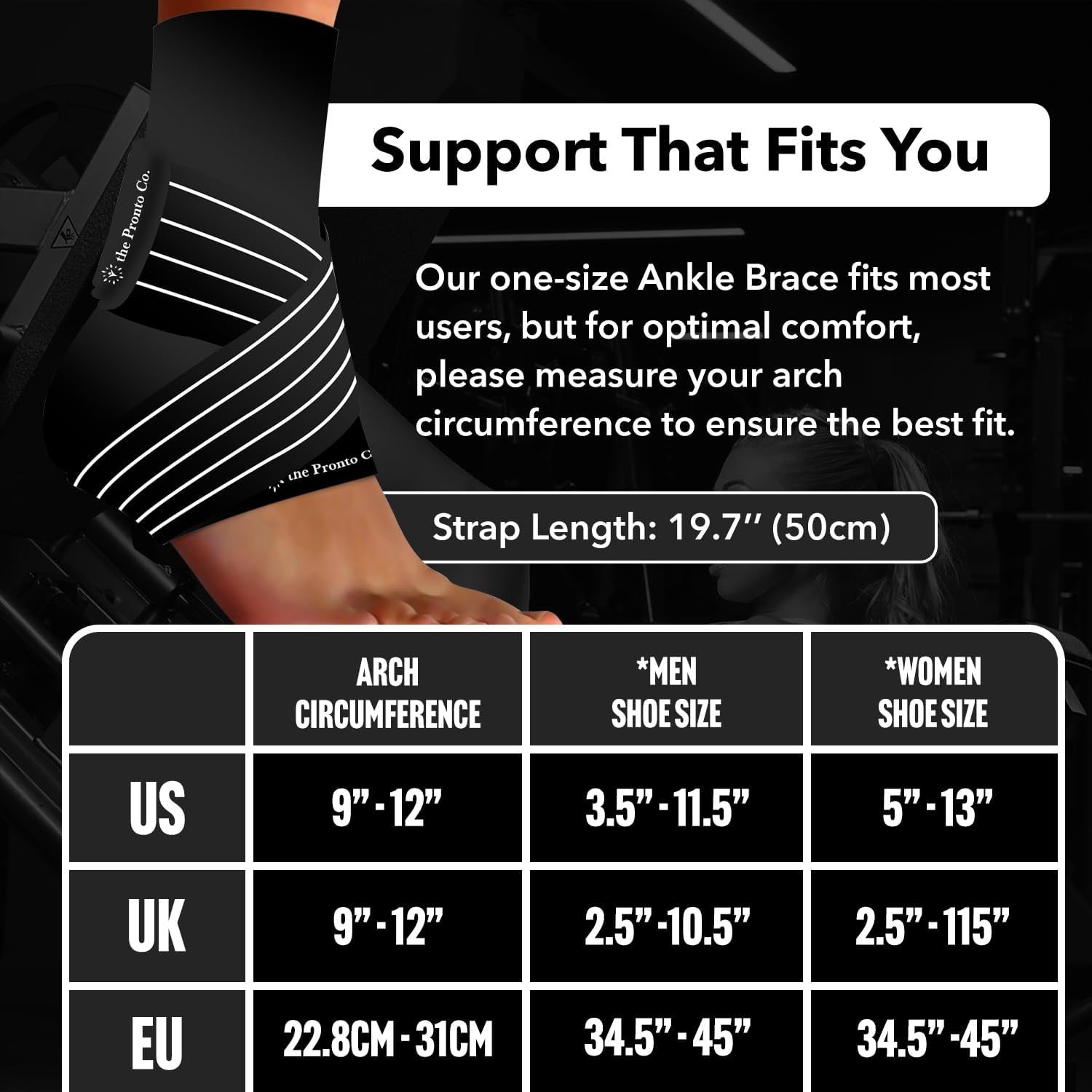 Ankle Brace Compression Sleeve 4 Pack Adjustable Strap Plantar Fasciitis Support