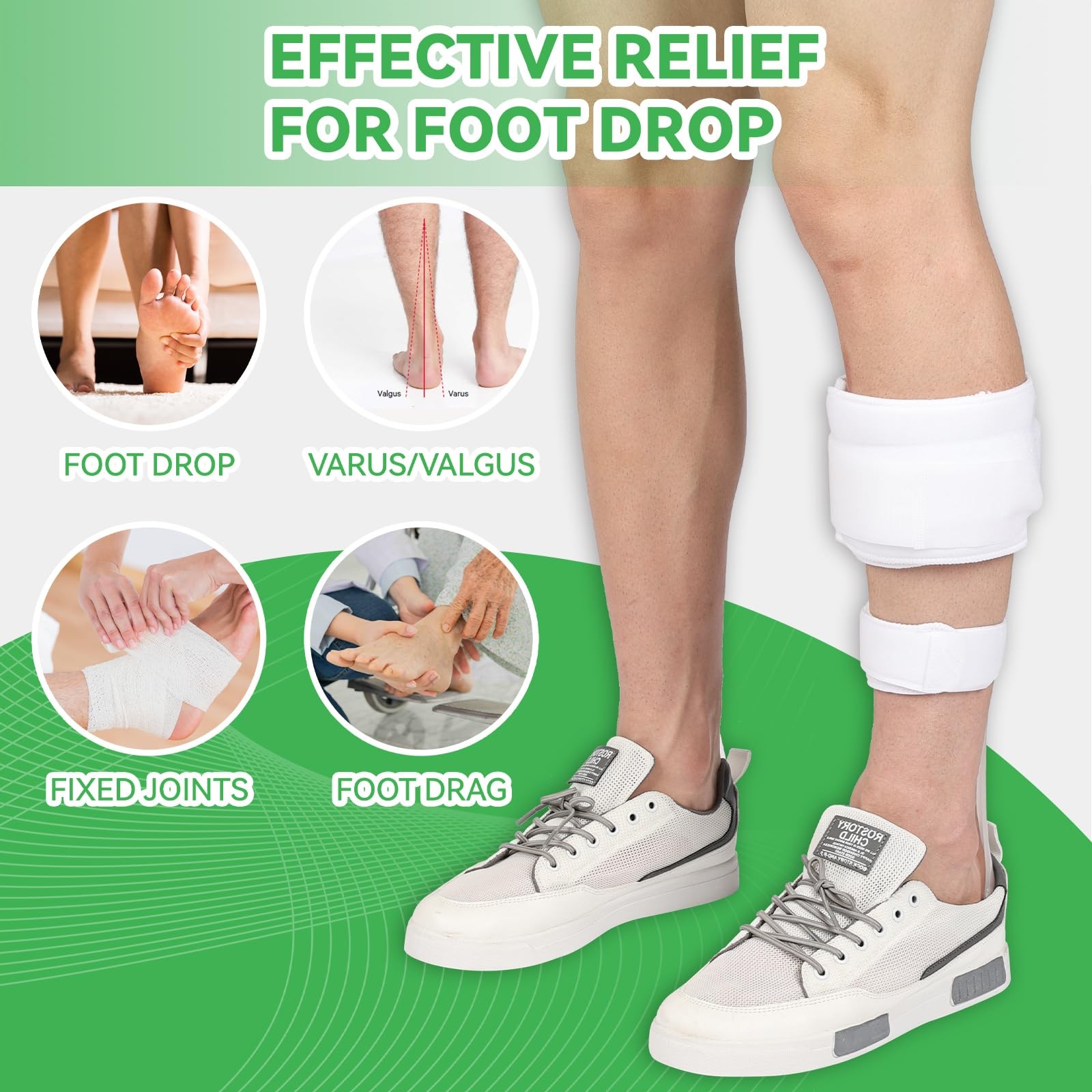AFO Drop Foot Brace HalfSole Support For Stroke MS Hemiplegia XLRight