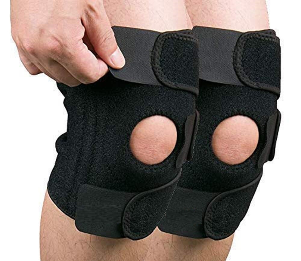 Open Patella Adjustable Breathable Neoprene Knee Brace Support ( Pack of 2 )