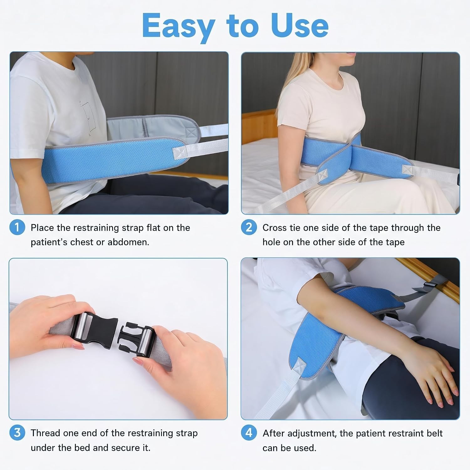 Medical Bed Restraint Strap for Elderly Anti-Fall Adjustable Safety Waist Belt