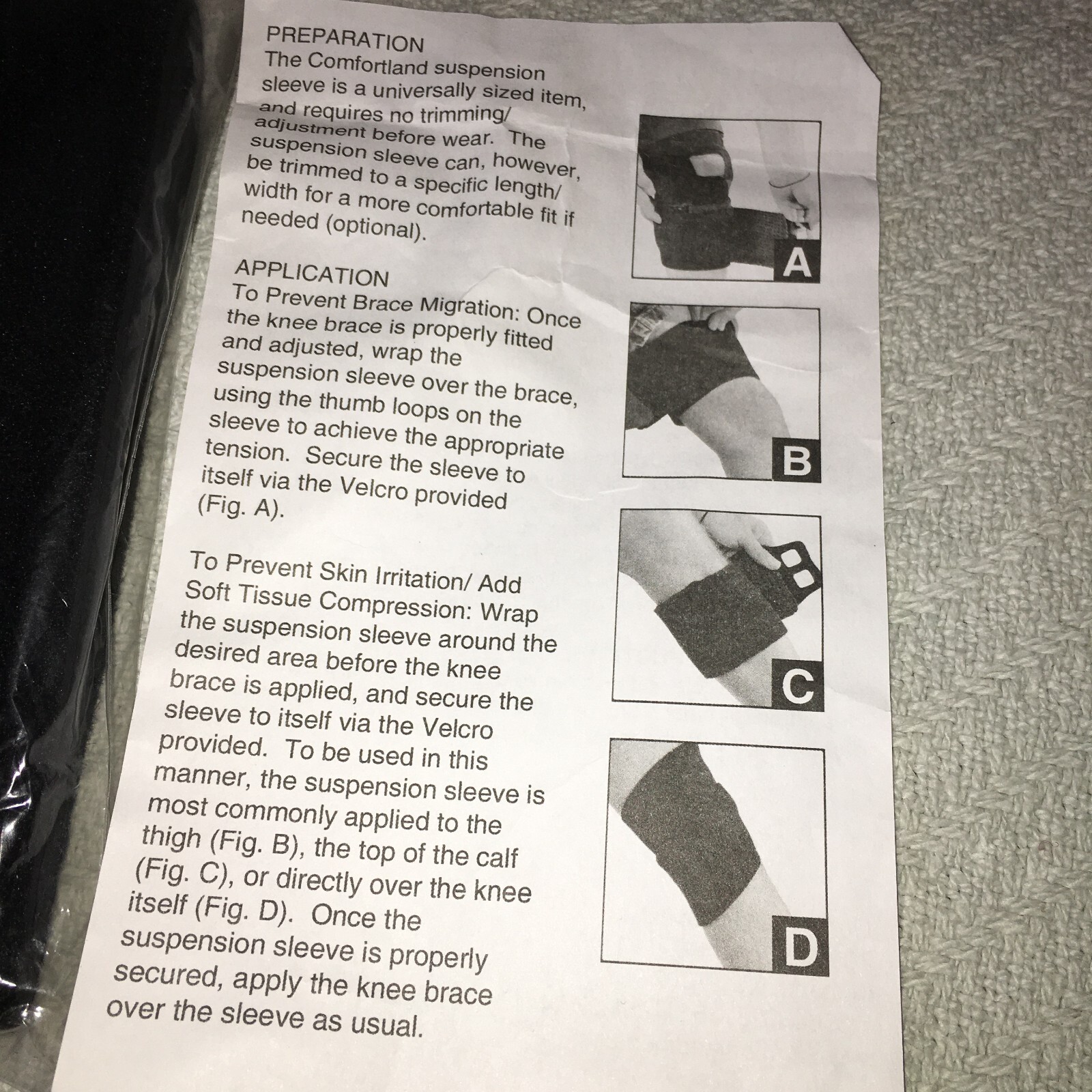 New Sealed Comfortland Medical Black Suspension Sleeve CK‑007
