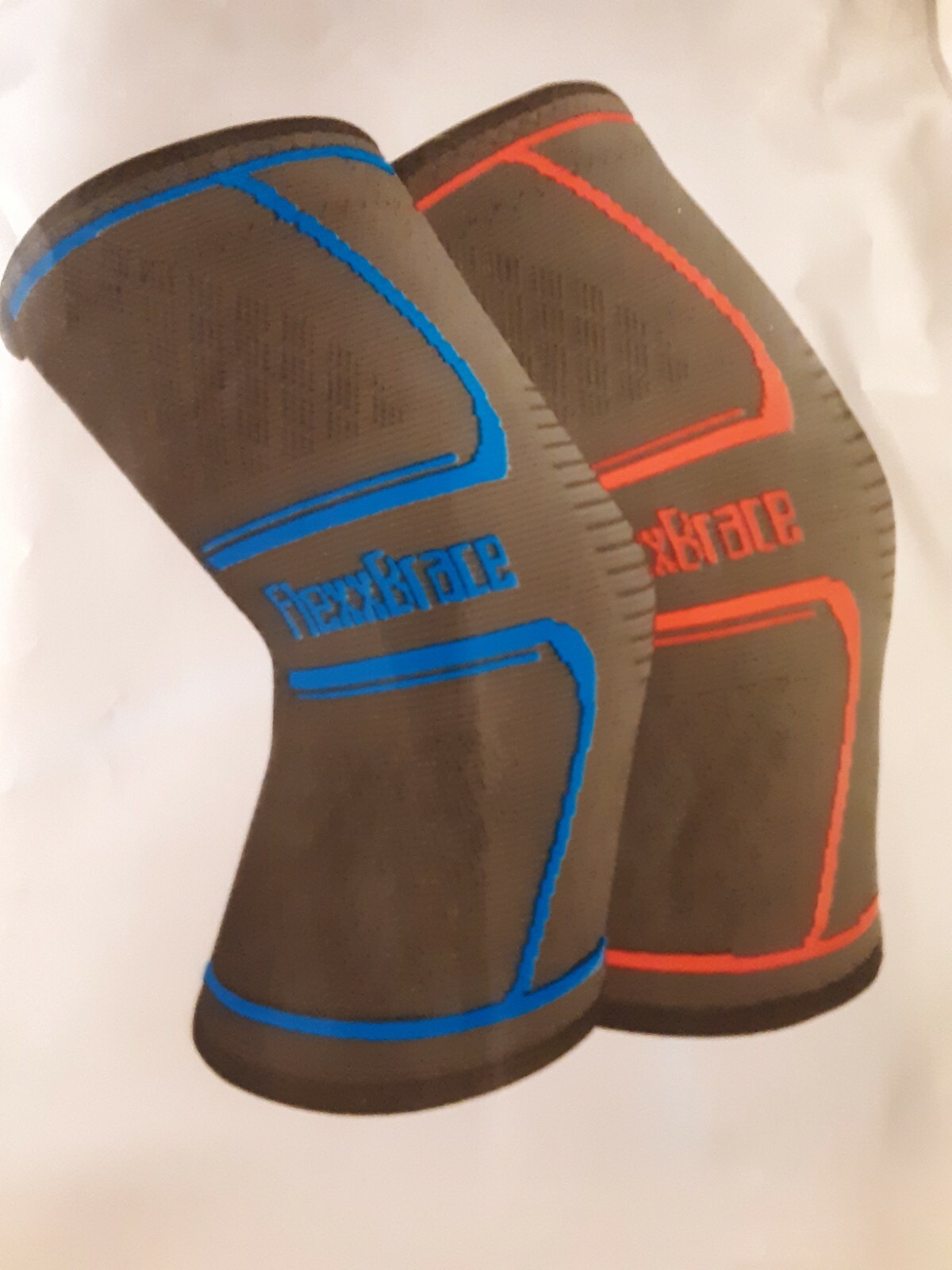 Knee Brace Compression Flexxbrace Sleeve Support Sport Joint Injury Large Blue