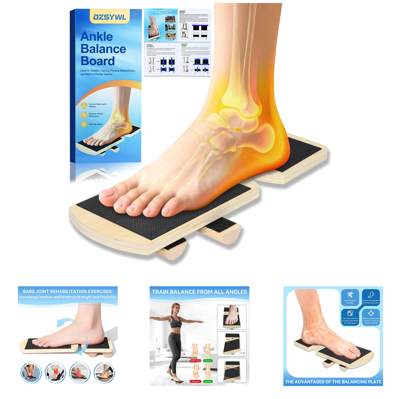 Ankle Balance Board and Foot Strengthener for Physical Therapy Recovery Plantar