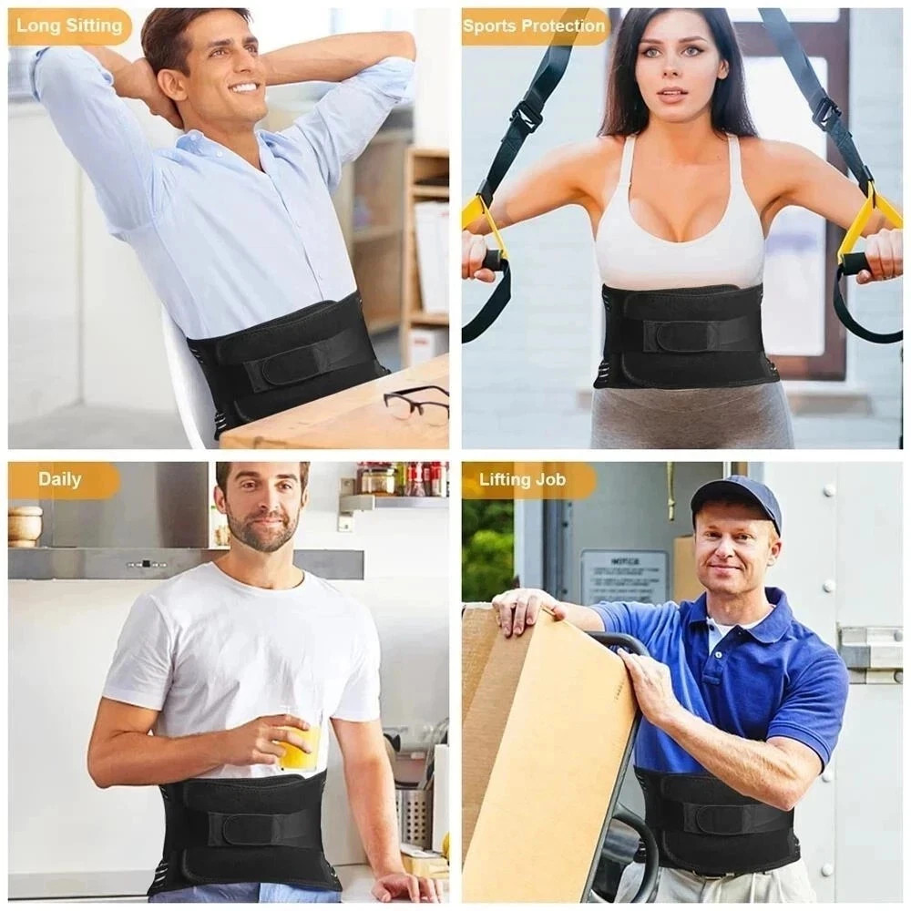 Adjustable Lower Back Brace Lumbar Support Waist Belt for Men Women Pain Relief