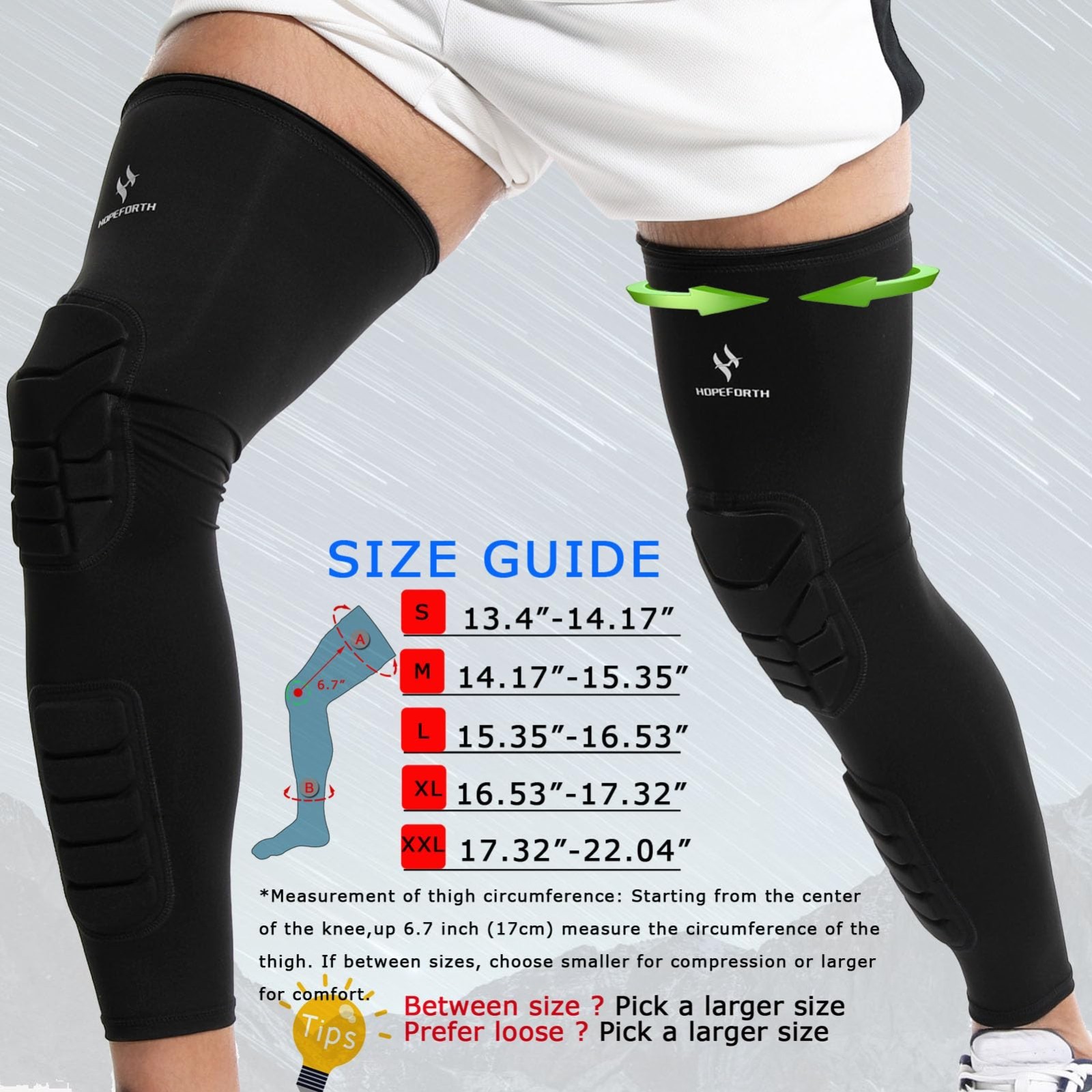 Compression Leg Sleeves for Knee & Calf Support – Padded Shin Protection (2 Pack