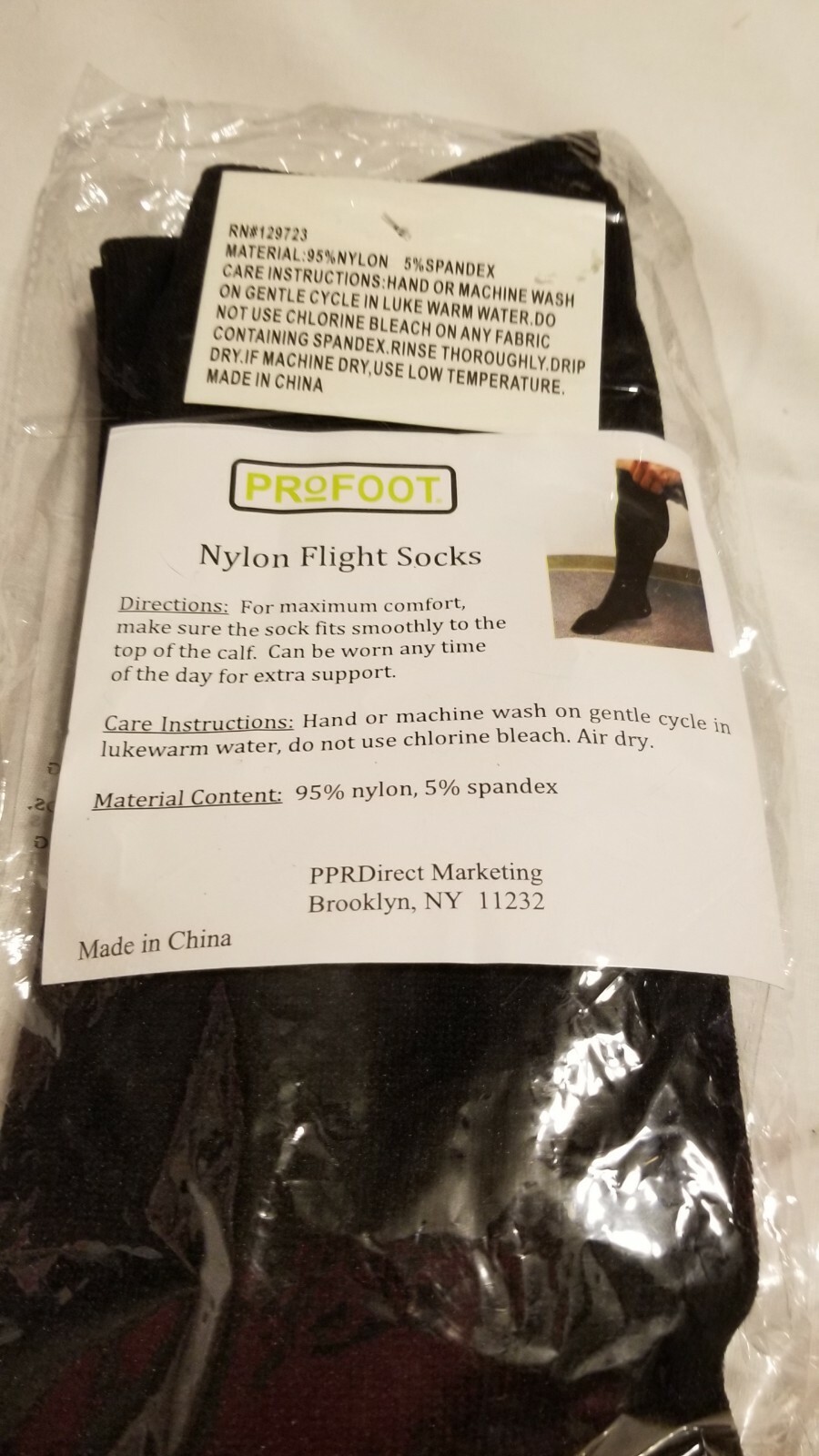 Men’s Women’s Pro Foot Compression High Flight Socks Medium 8-9 B-C