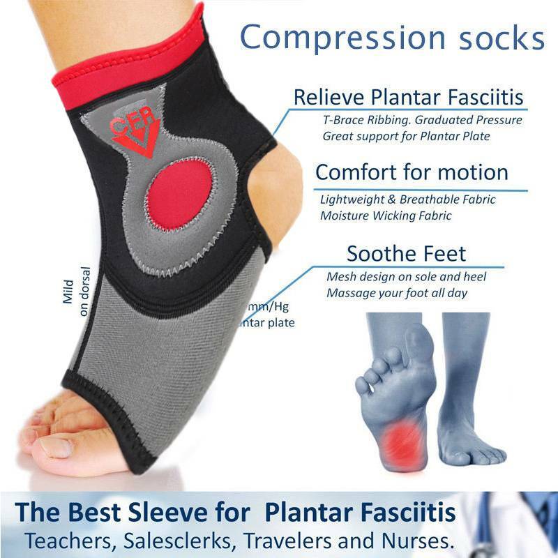 Ankle Support Arch Compression Wrap Strap Brace Plantar Fasciitis Pain Relief B