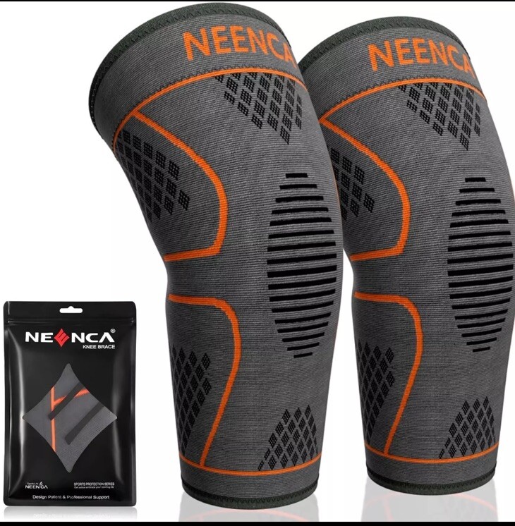 NEENCA Knee Braces 2 Pk Women & Men Knee Compression Sleeves Pain & Support Med.