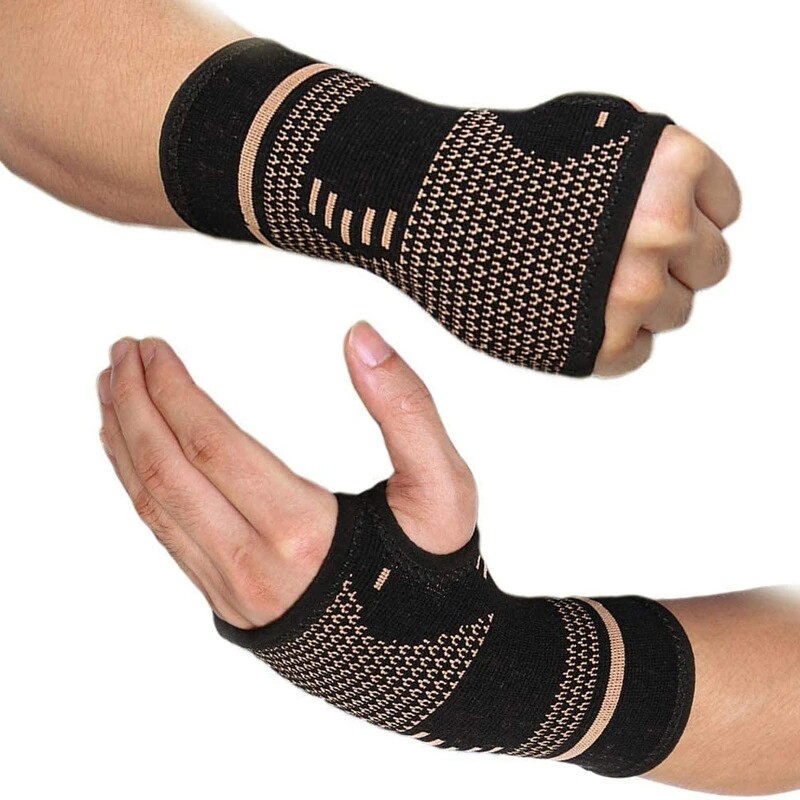Copper Professional Wristband Sports Compression Arthritis Brace Sleeve Support