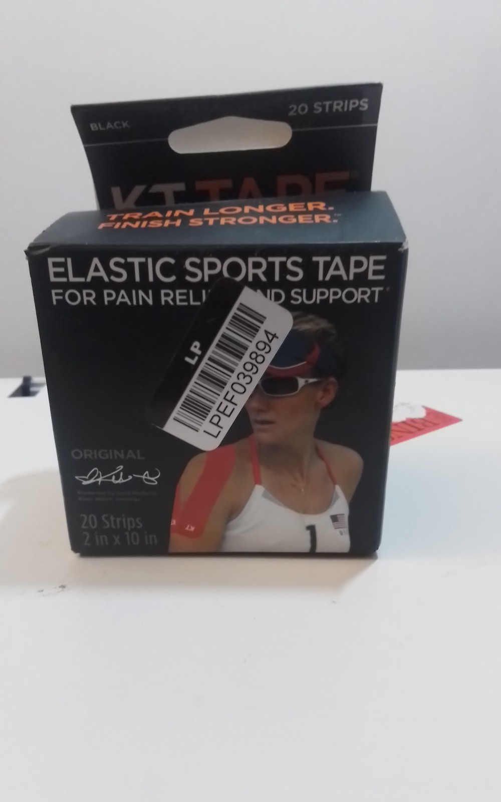 KT TAPE Precut Elastic Kinesiology Tape – Black ~ 20, 2″ x 10″ Strips