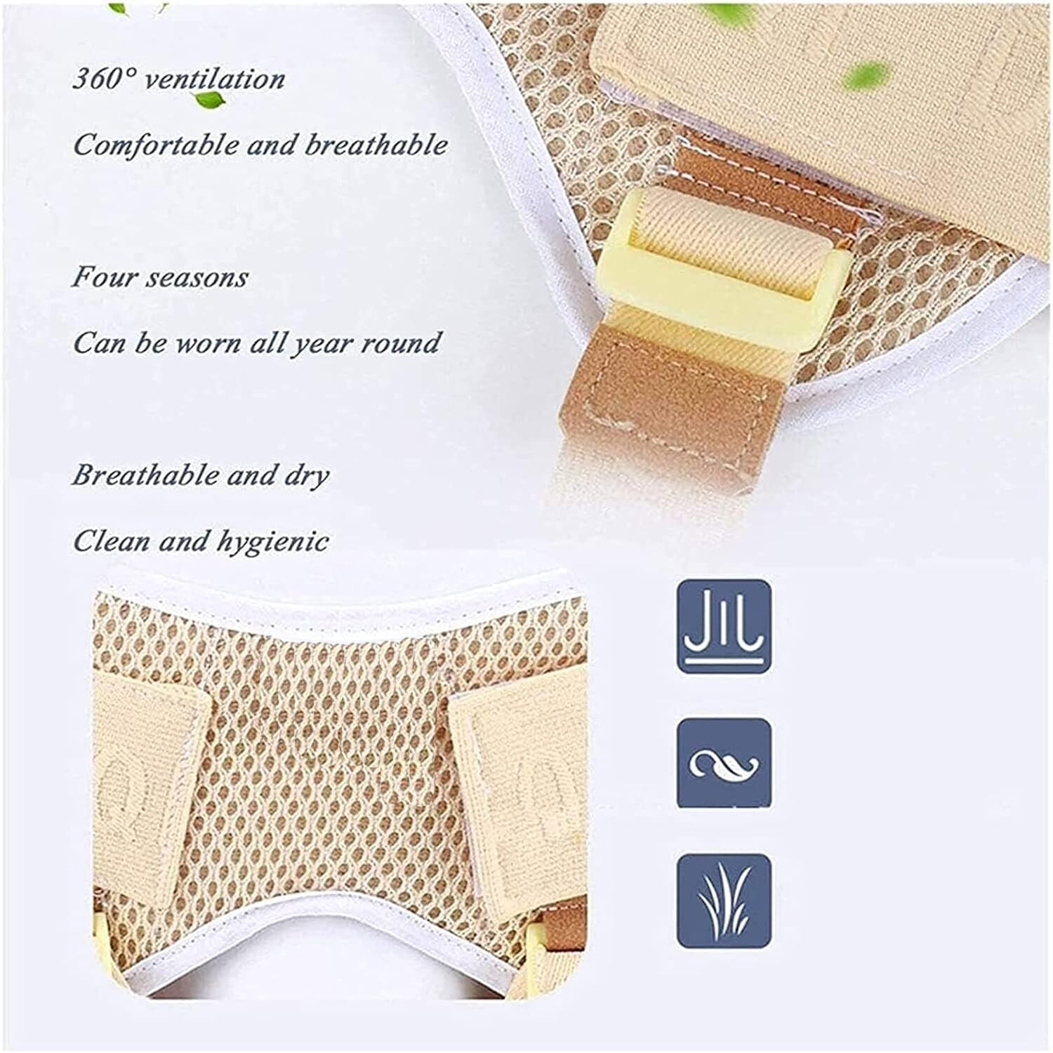 Inguinal Hernia Support Belt Double Adjustable with 4 Removable Compression Pad