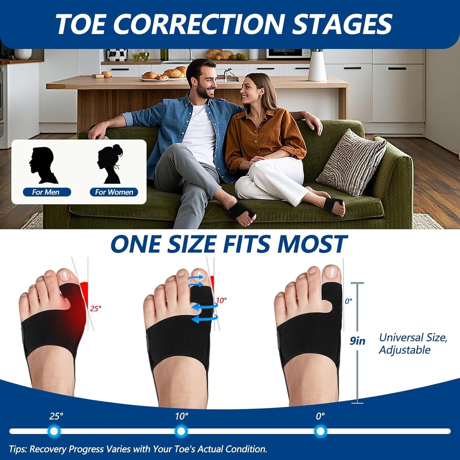 Caretras 2-Pack Bunion Corrector for Women & Men, Orthopedic Bunion Splint for H