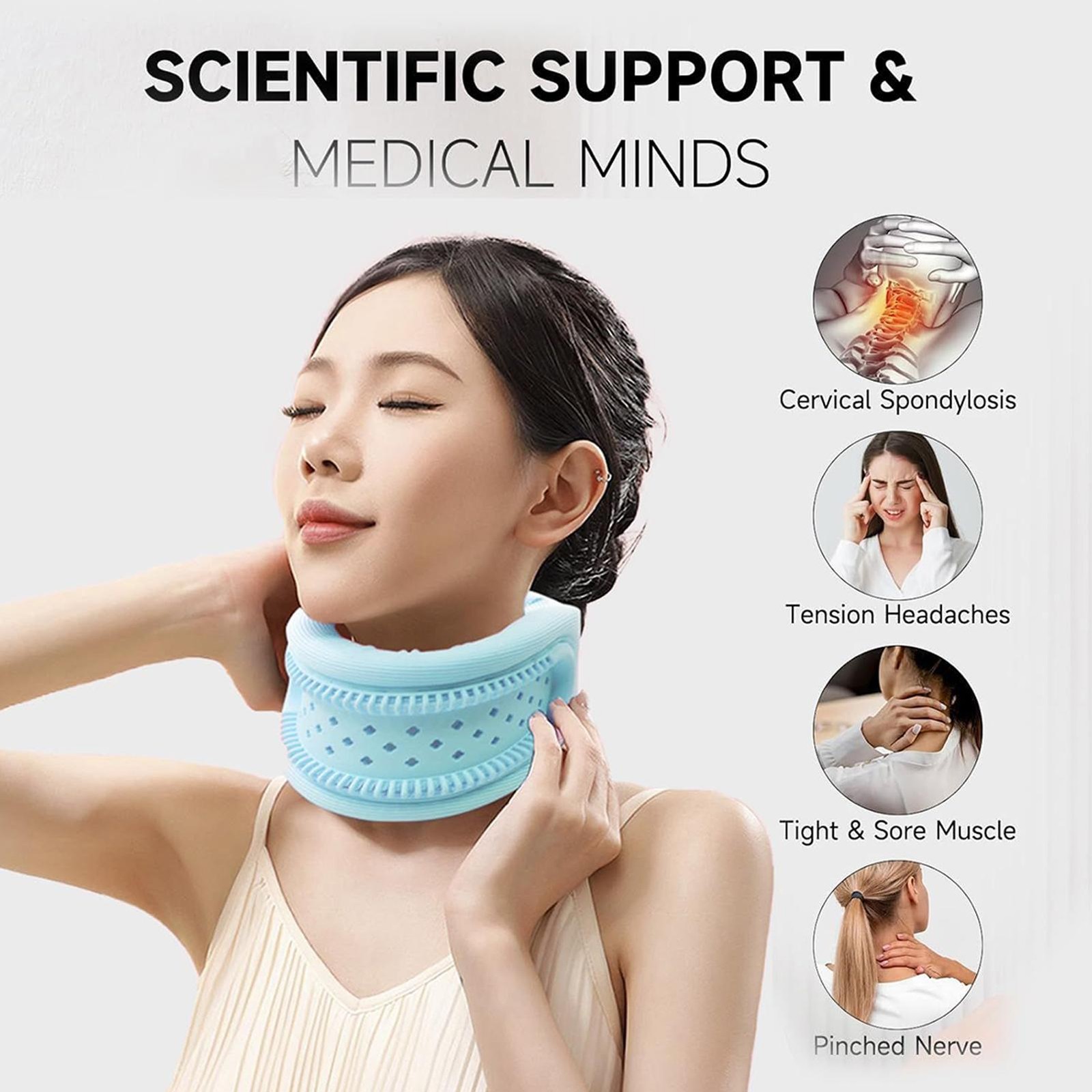 Neck Brace Adjustable Flexible Cervical Collar For Outdoor For Office For Home