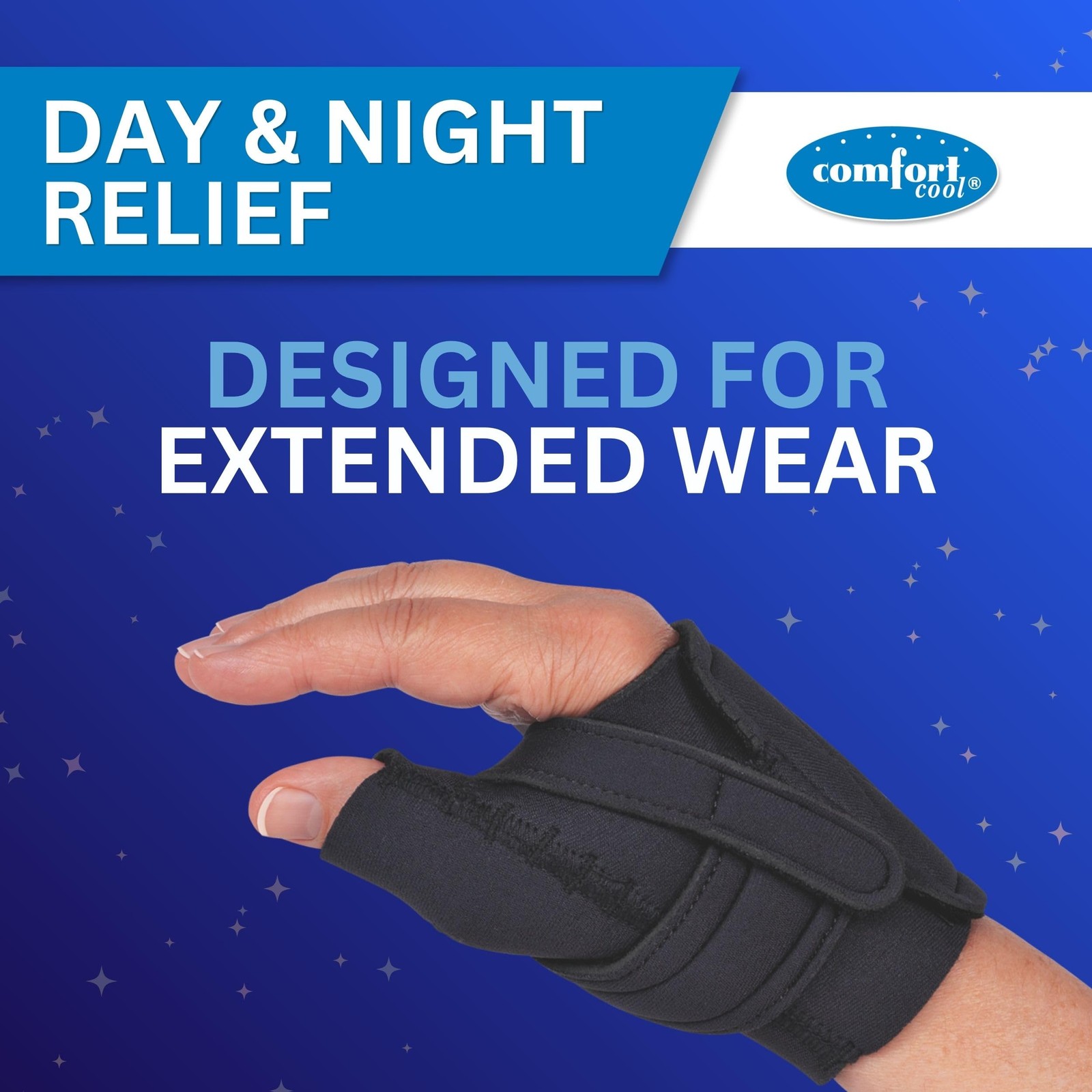 Comfort Cool CMC Thumb Brace X-Large Black Right Hand Arthritis Relief Neoprene