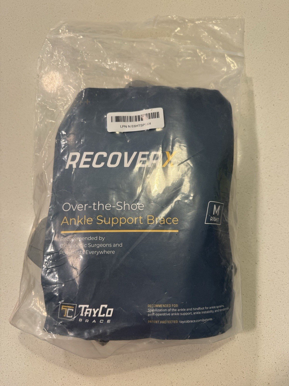 TayCo Over-the-Shoe RecoverX Ankle Brace – Medium , Right