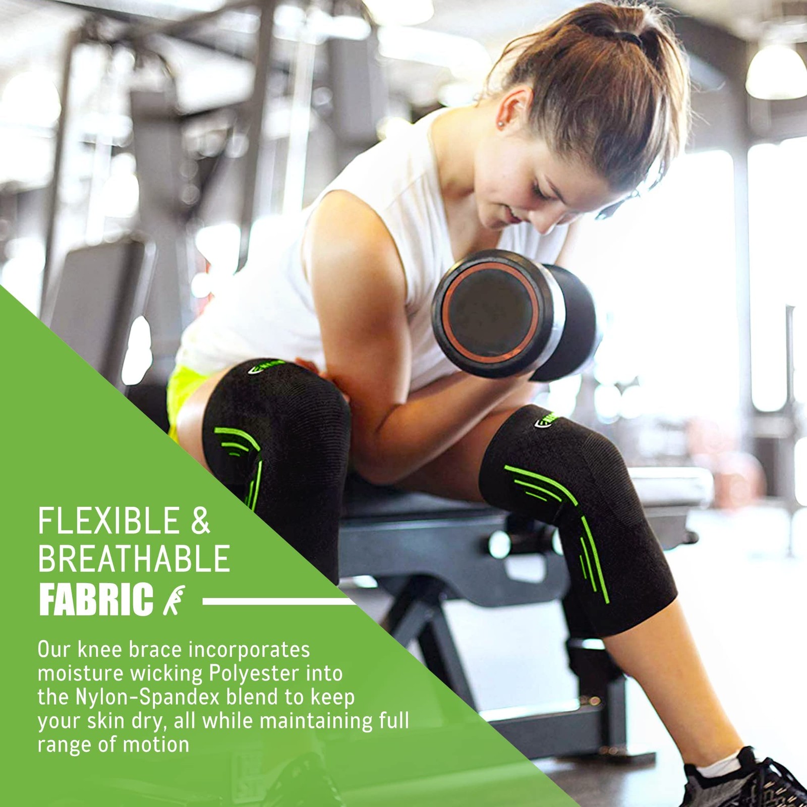 ® – Compression Sleeve for Knee, Athletic Gym Knee Support Sleeves for Knee R…