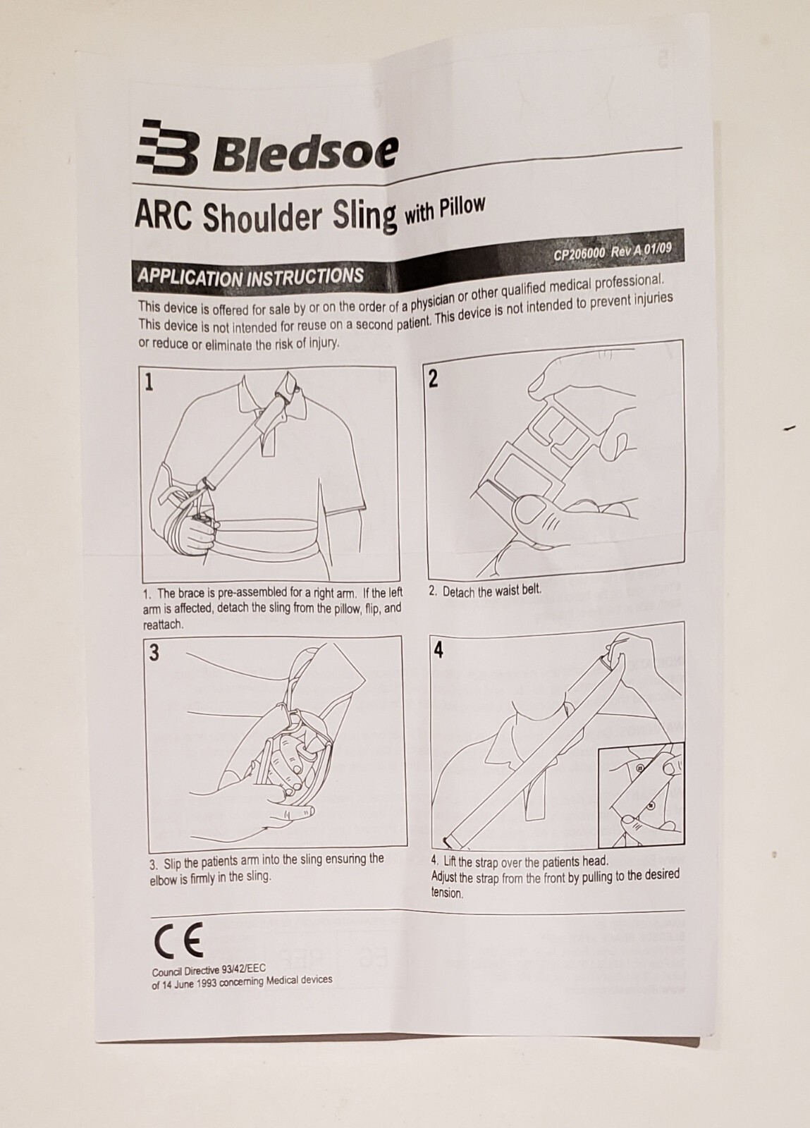 Bledsoe ARC Shoulder Sling with Pillow Part # AE055300