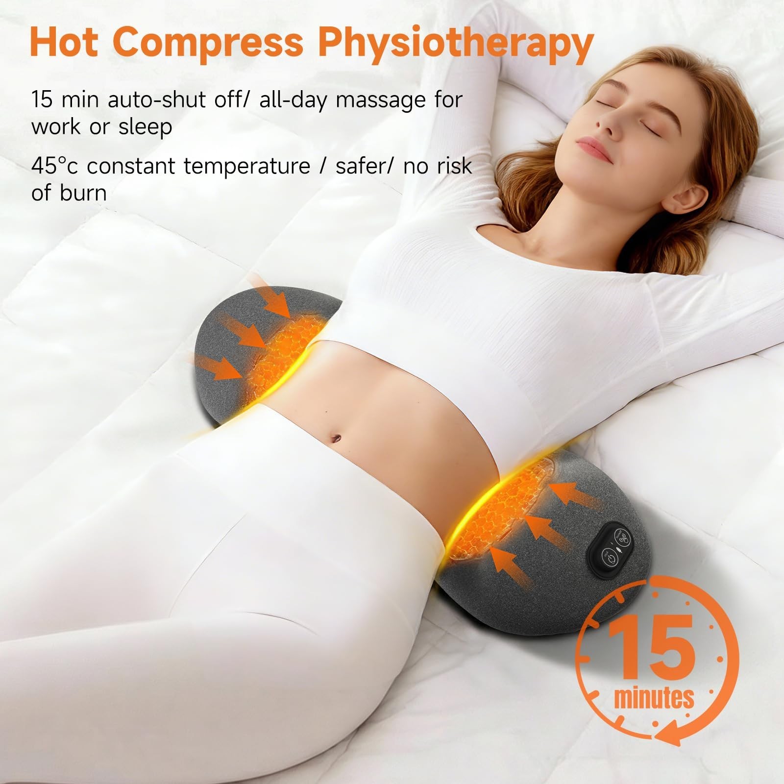 3-in-1 Electric Lumbar Support Pillow with Adjustable Height for Bed and Chai…