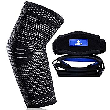 New Technology Elbow Compression Sleeve(1pcs)+Tennis Elbow Brace (2pcs) XL