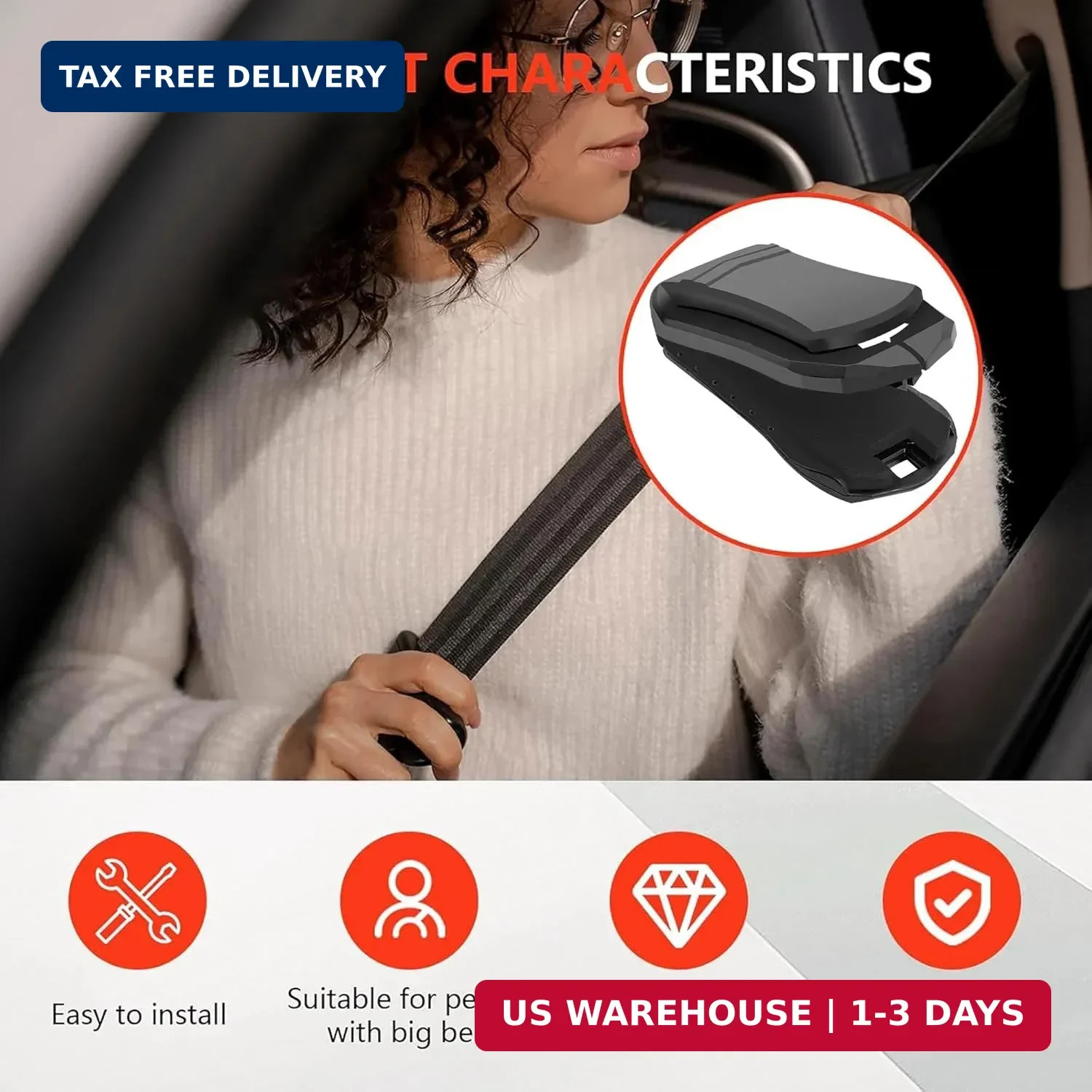 Positioner Clip, Shoulder Belt Adjuster for Neck & Shoulder Comfort, Stopper Cla