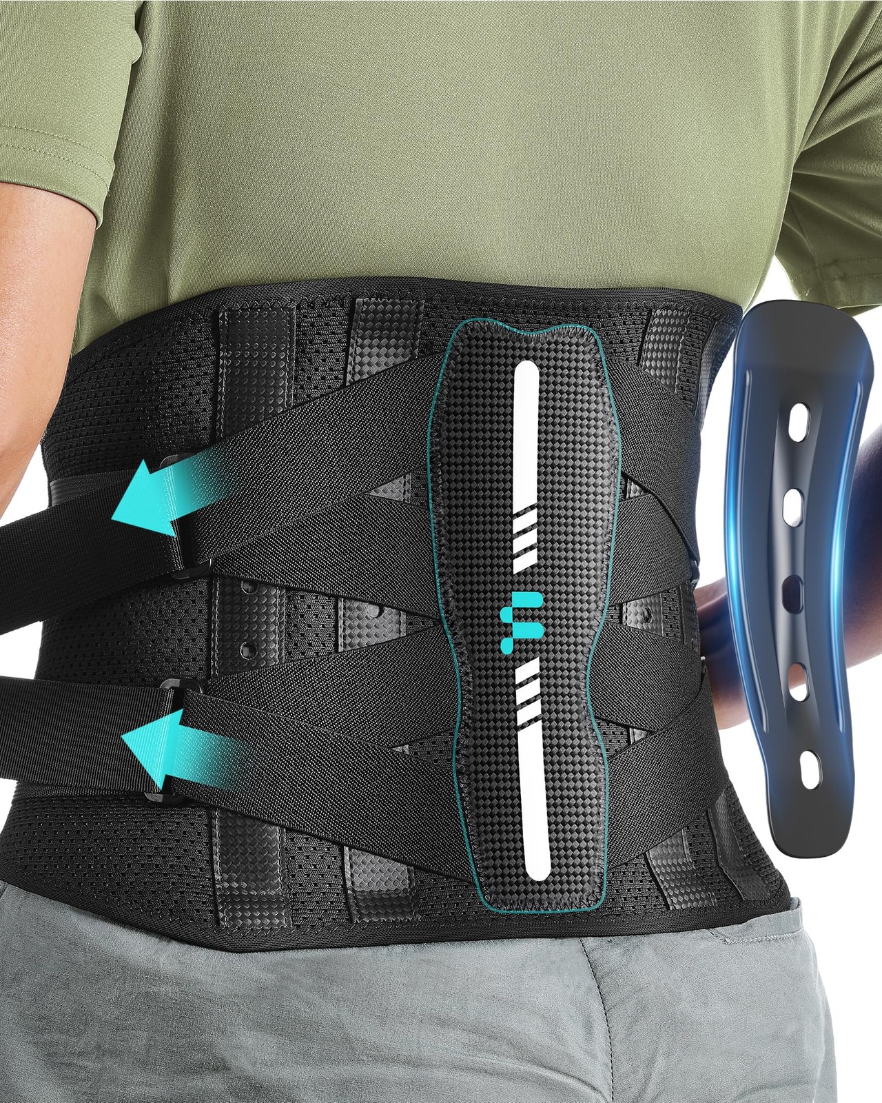 Back Brace for Lower Back Pain , Carbon Fiber , Ergonomice Curved, Ultra-thin…