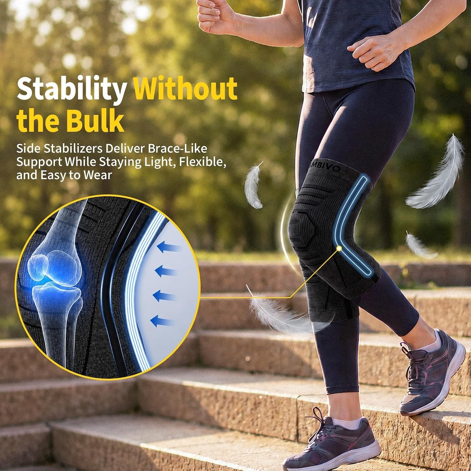 Lightweight Knee Sleeves for Arthritis, Meniscus – 2 Pack