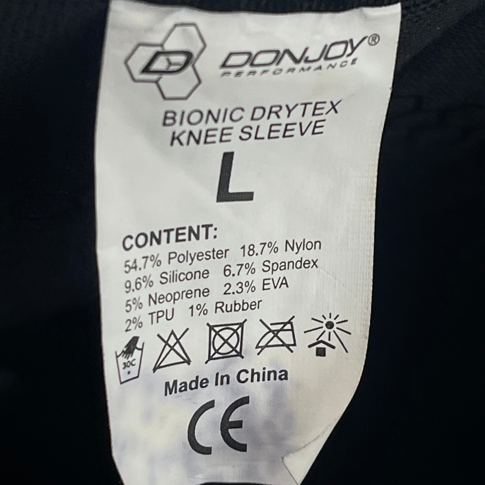 Donjoy Performance Bionic Drytex Adjustable Knee Sleeve (Black) (Large)