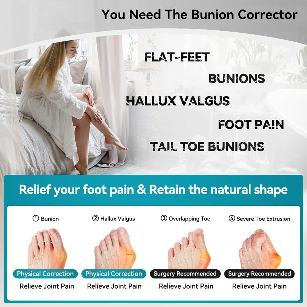Fabric Bunion Corrector Sleeve – Breathable Adjustable Hallux Valgus Toe Separat